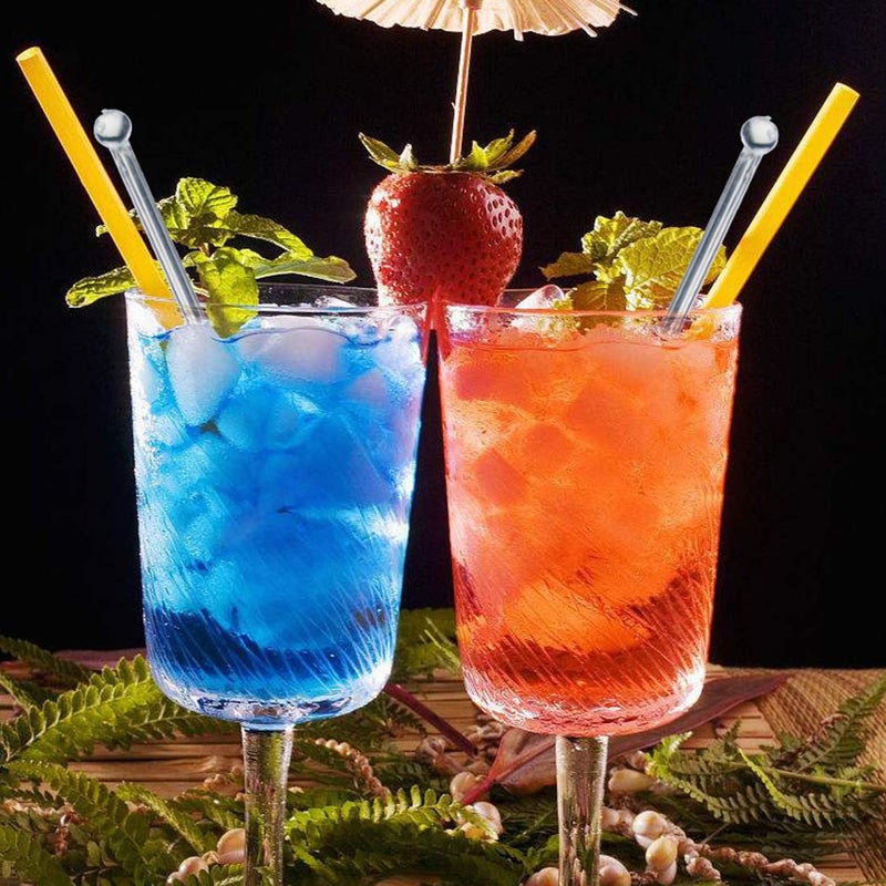 Tebery 200 PCS Clear Swizzle Sticks, 7 Inch Ball Head Coffee Cocktails Stirrers, Crystal Round Top Cake Topper Stir Sticks for Drinks, Tea, Hot and Cold Beverages - Image 4